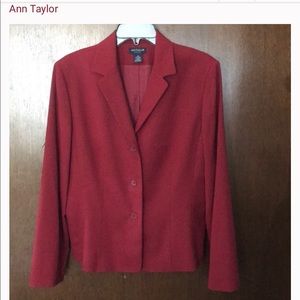 Ann Taylor maroon blazer -14